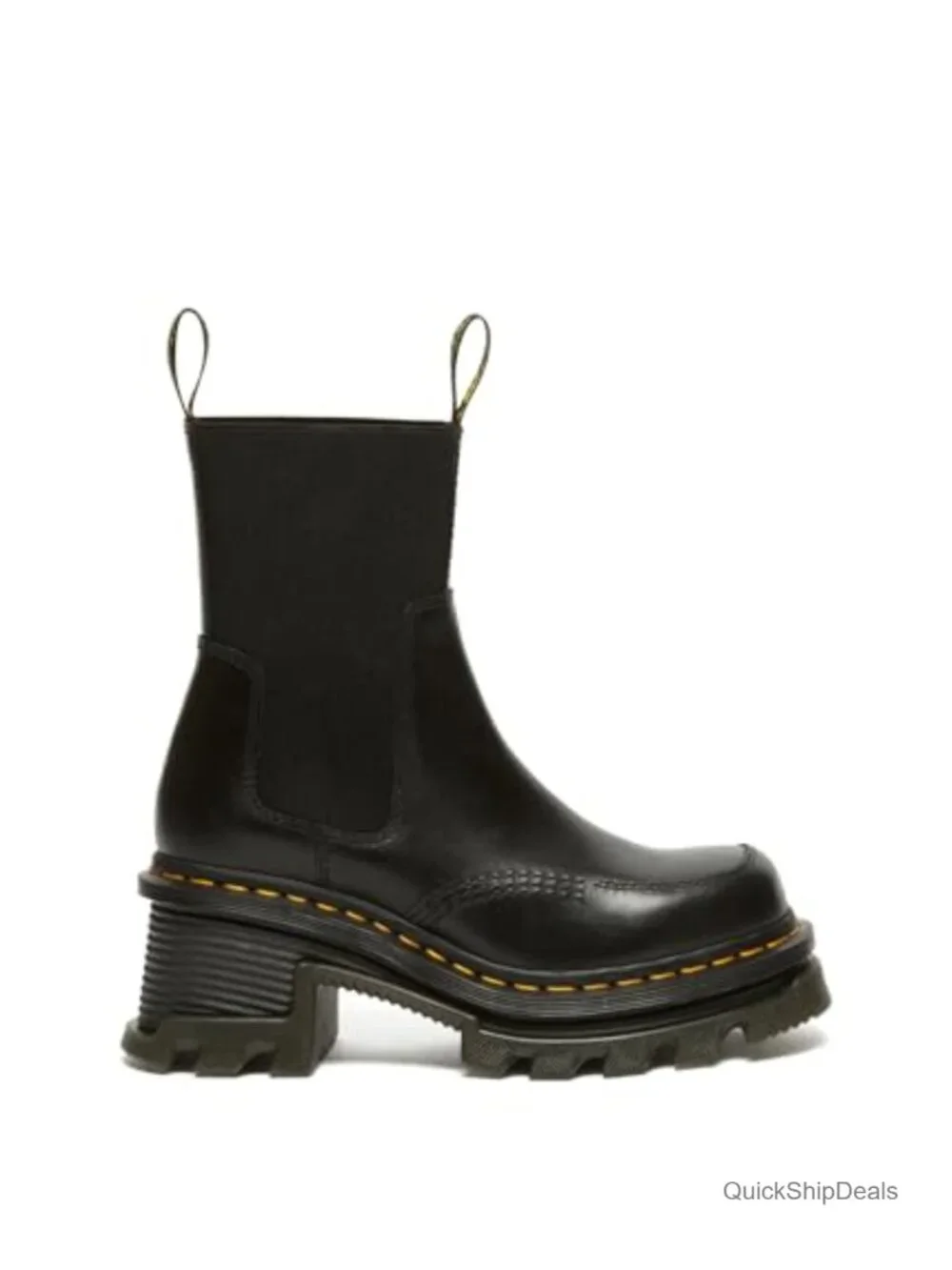 Dr. Martens Corran Chelsea Boots Leather Block Heel Ankle Bootie